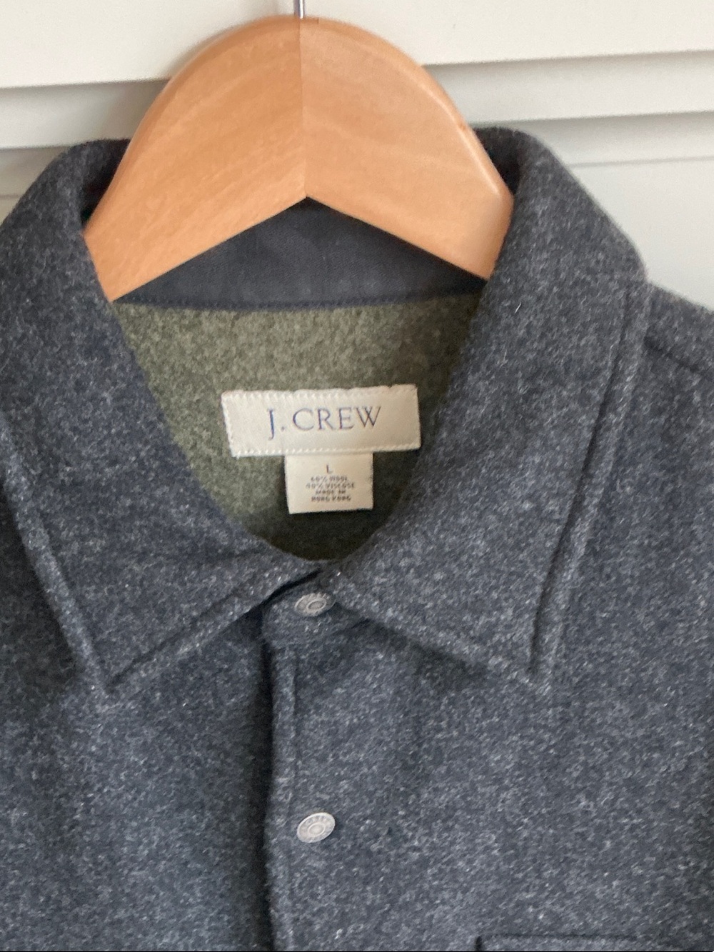 J. Crew Men's Dark Gray Wool shirt jacket